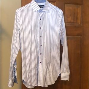 Dress shirt, white with light blue stripes